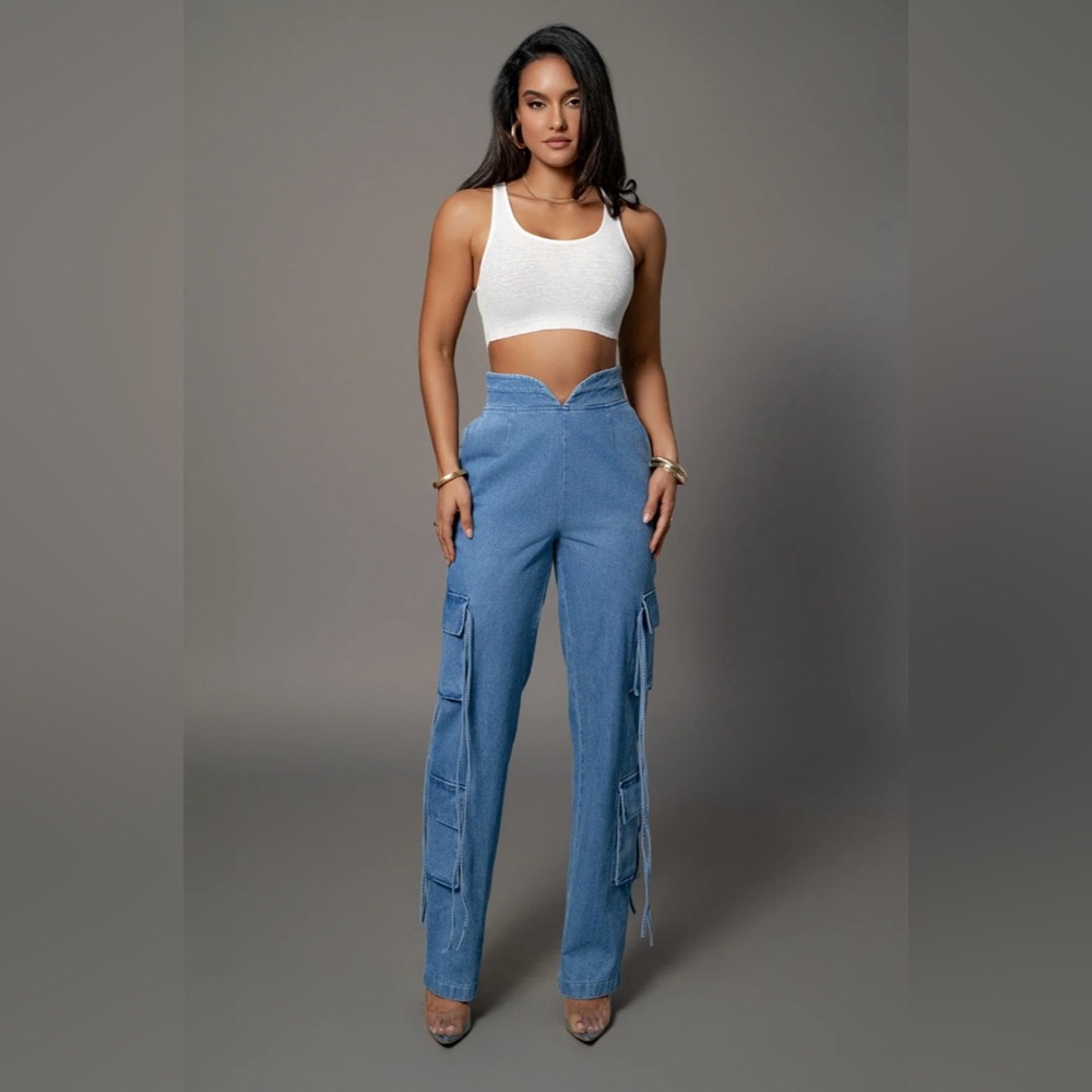 JLUXLABEL Jacinda denim utility pants